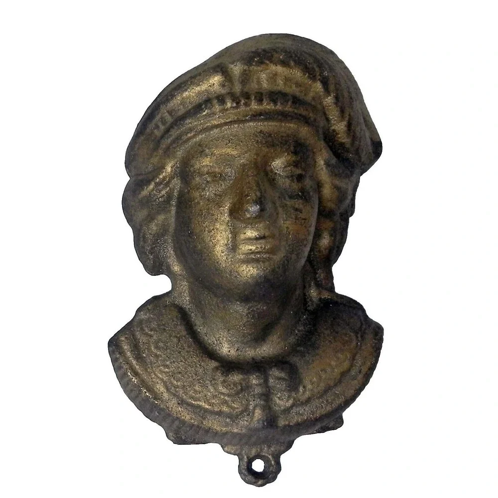 Vintage Christopher Columbus Match‎ Safe Columbian Cast Iron
